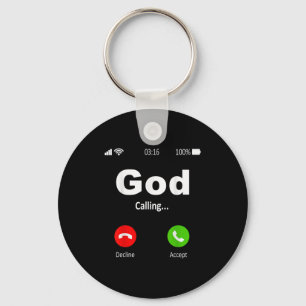 God Is Calling Christian  Key Ring