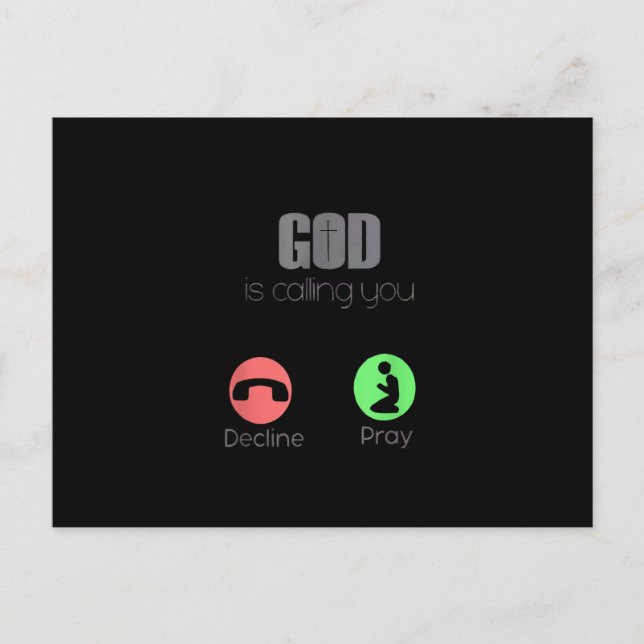 God is Calling You Pray Prayer Christian Jesus Lov Invitation Postcard (Front)