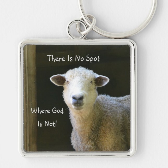 God Is Everywhere Sheep Key Ring (Front)