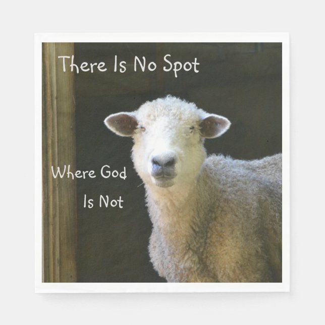 God Is Everywhere Sheep Napkin (Front)