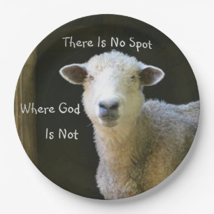 God Is Everywhere Sheep Paper Plate