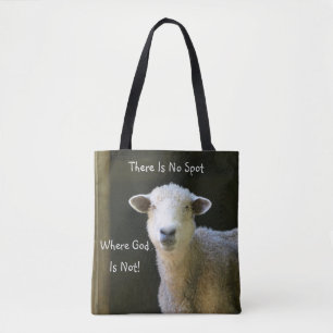 God Is Everywhere Sheep Tote Bag