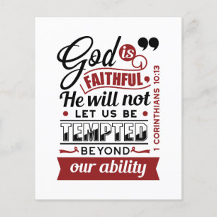 God Is Faithful – 1 Corinthians 10:13 Bible Verse Flyer