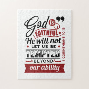 God Is Faithful – 1 Corinthians 10:13 Bible Verse Jigsaw Puzzle