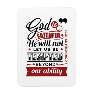 God Is Faithful – 1 Corinthians 10:13 Bible Verse Magnet