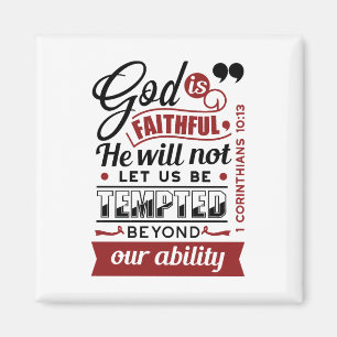 God Is Faithful – 1 Corinthians 10:13 Bible Verse Magnet