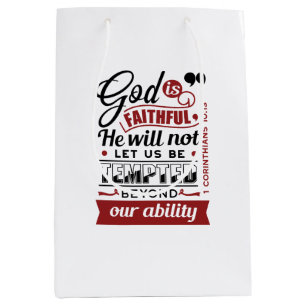 God Is Faithful – 1 Corinthians 10:13 Bible Verse Medium Gift Bag