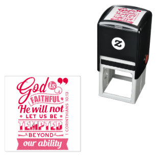 God Is Faithful – 1 Corinthians 10:13 Bible Verse Self-inking Stamp