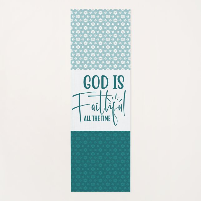 God Is Faithful All The Time Aqua Yoga Mat (Front)