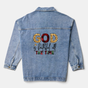 God Is Faithful All The Time Christian Christmas Denim Jacket