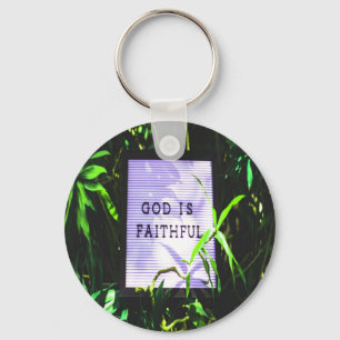 God is Faithful Christian Inspirational Key Ring