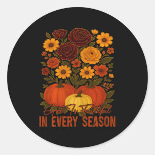 God Is Faithful In Every Season Christian Fall Boh Classic Round Sticker