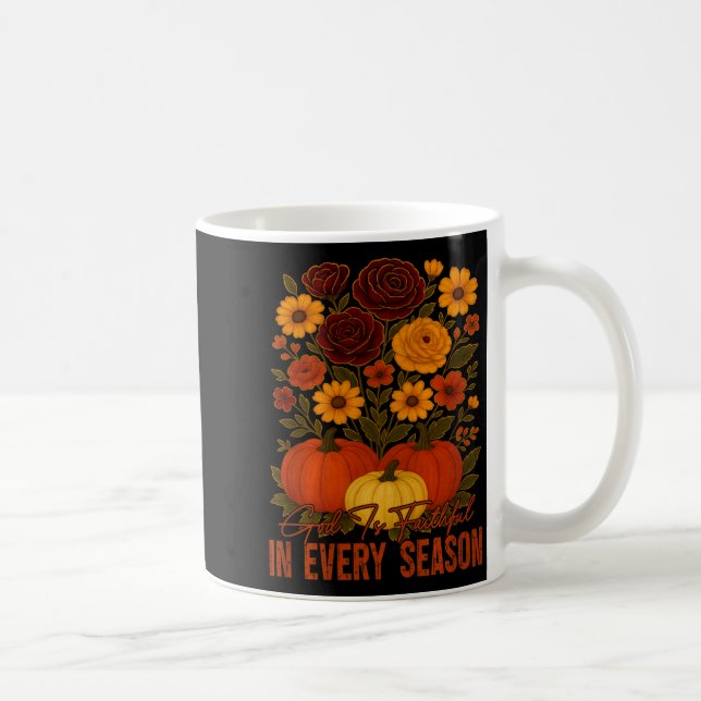 God Is Faithful In Every Season Christian Fall Boh Coffee Mug (Right)
