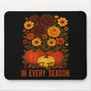 God Is Faithful In Every Season Christian Fall Boh Mouse Pad