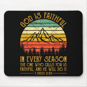 God Is Faithful In Every Season Men Women Kids Chr Mouse Pad