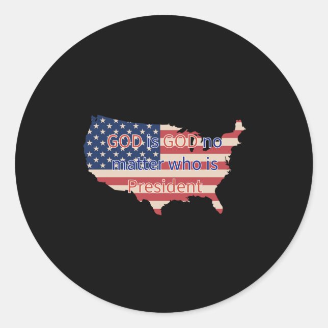 God Is God  Classic Round Sticker (Front)