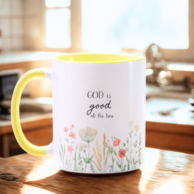 God Is Good All the Time Floral Mug (Creator Uploaded)