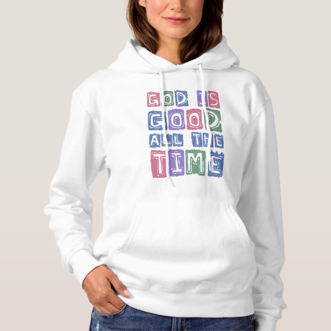God is good All the time Retro faith Hoodie (Front)