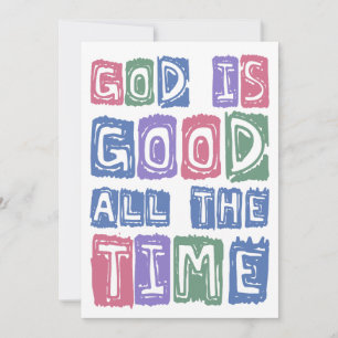 God is good All the time Retro faith Invitation