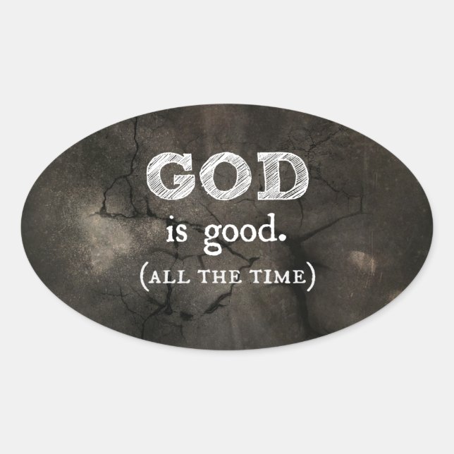 God is Good Christian Gift Oval Sticker (Front)