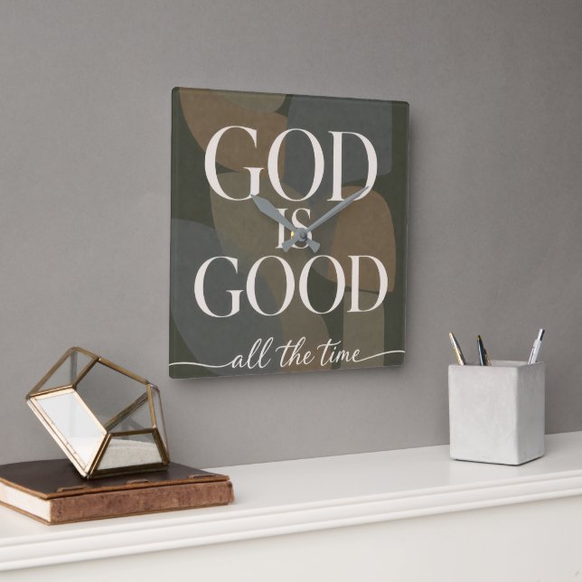 GOD IS GOOD | Christian Square Wall Clock (Office)