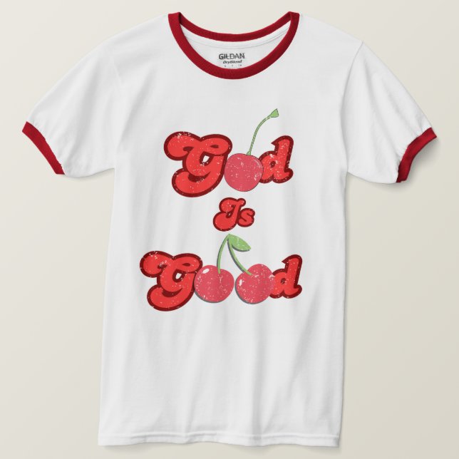 God is good retro cherry tee unisex (Design Front)