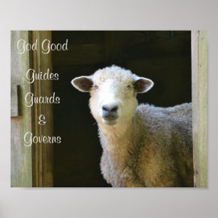 God Is Good Sheep Poster