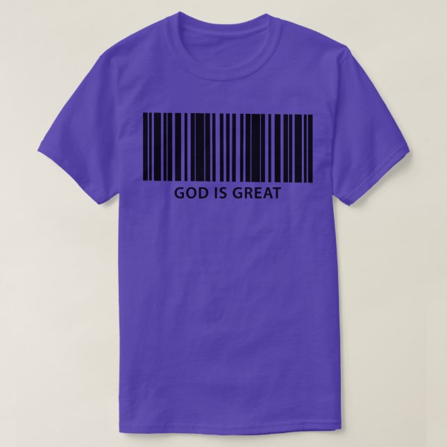 God is Great Bar Code T-Shirt (Design Front)