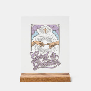 God Is Greater Christian Vintage Engraving Shirt_1 Acrylic Sign
