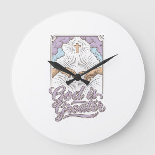 God Is Greater Christian Vintage Engraving Shirt_1 Large Clock