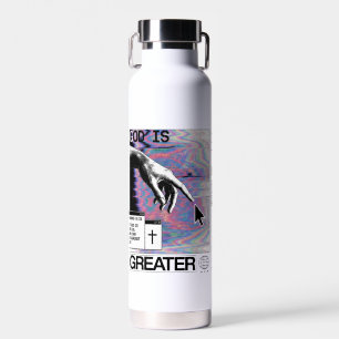 God Is Greater Modern Christian Streetwear synth Water Bottle