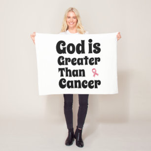 God is Greater than Cancer - Inspirational Faith  Fleece Blanket