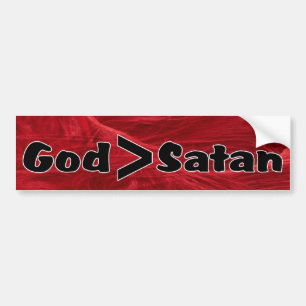 God is greater than Satan Christian gift item Bumper Sticker
