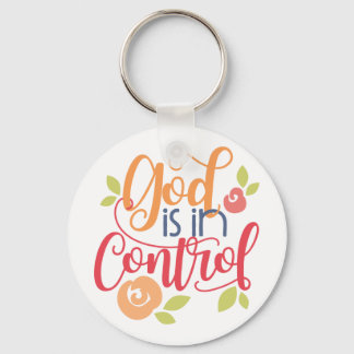 God is in Control Christian Christianity Faith Key Ring