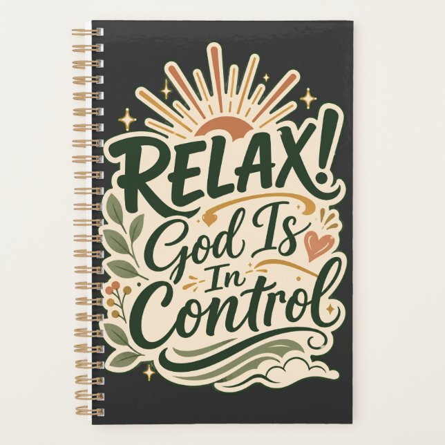God Is In Control Christian Faith-Based Design Planner (Front)