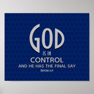 GOD IS IN CONTROL Inspirational Christian Poster