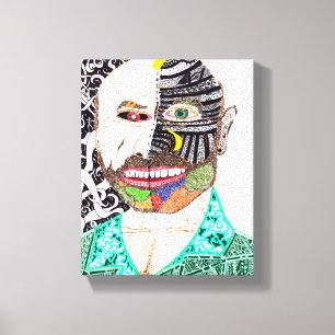 God Is in the Details Colourful Face Canvas Print