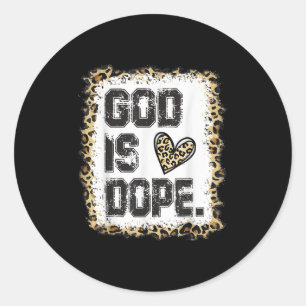 God Is Leopard Pattern  Classic Round Sticker