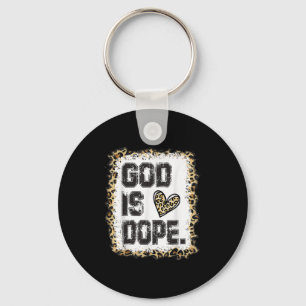 God Is Leopard Pattern  Key Ring