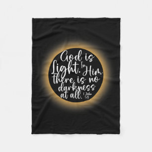 God Is Light 1 John 59 Easter Solar Eclipse Christ Fleece Blanket