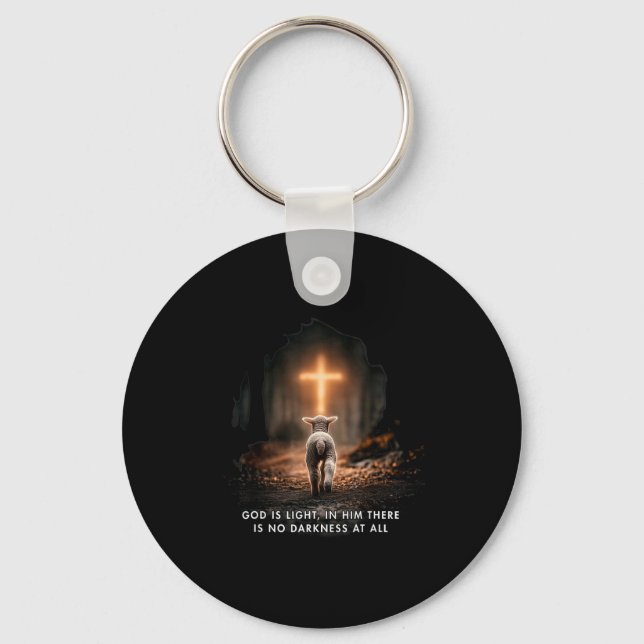 God Is Light In Him There Is No Darkness At All Ch Key Ring (Front)