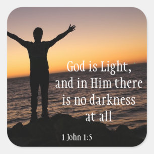 God Is Light No Darkness in Him 1John 1:5 Square Sticker