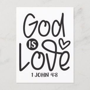 God is love. 1 John 4:8 Bible Scripture Postcard