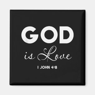 God Is Love 1 John 4_8 Bible Verse Christian Scrip Magnet