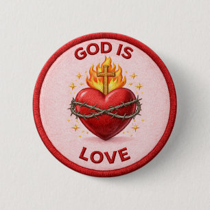 God Is Love 6 Cm Round Badge