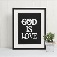 God Is Love" Artistic Faith Typography