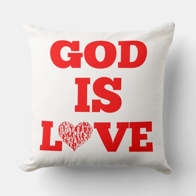 God Is Love Bible Quote Cushion (Front)