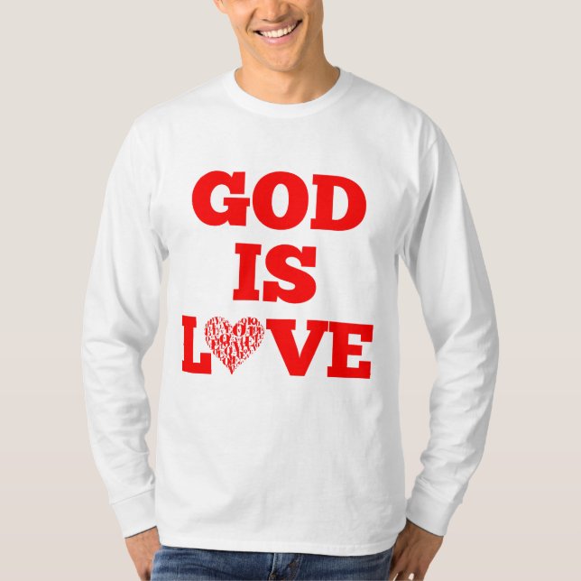 God Is Love Bible Quote Men's T-Shirt (Front)