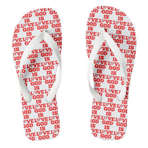 God Is Love Bible Quote W/R All-Over Print Unisex Jandals