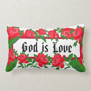 God is Love Bible Scripture Lumbar Cushion